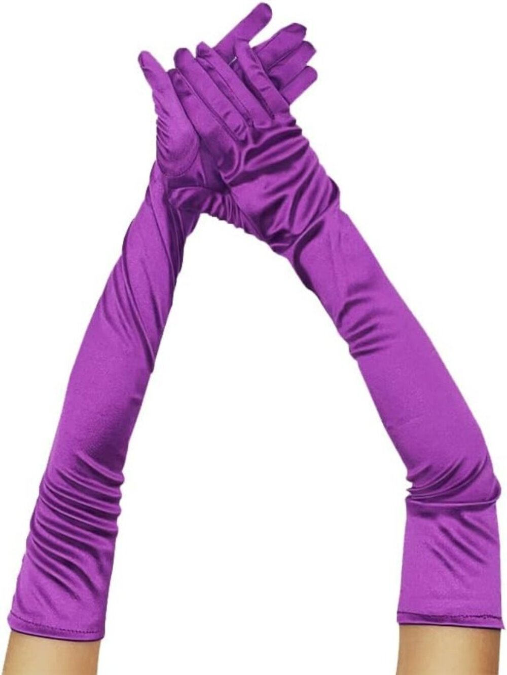 Women purple Long Opera Elbow Length Wedding Cosplay Costumes Party Gloves